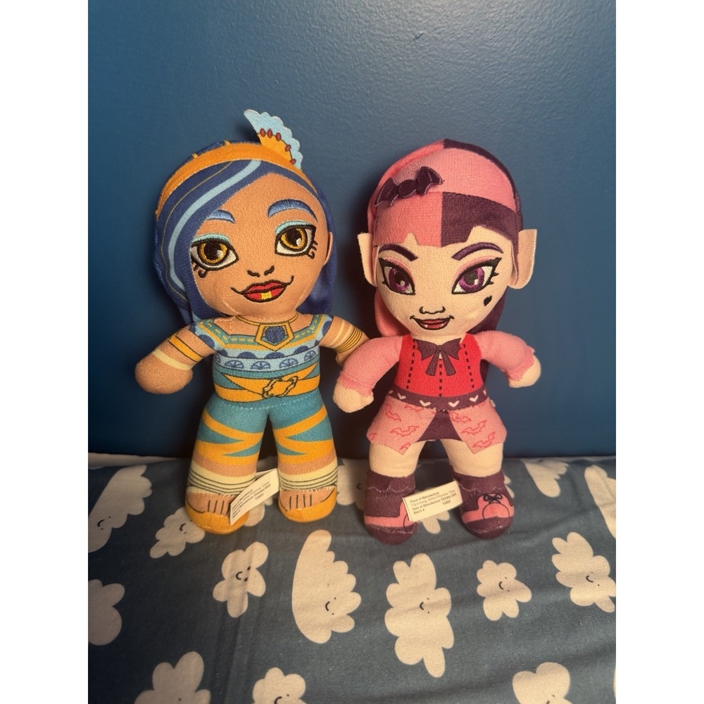 Monster High Plush Doll Lot Cleo De Nile & Draculaura Plush Toys Mattel 2016